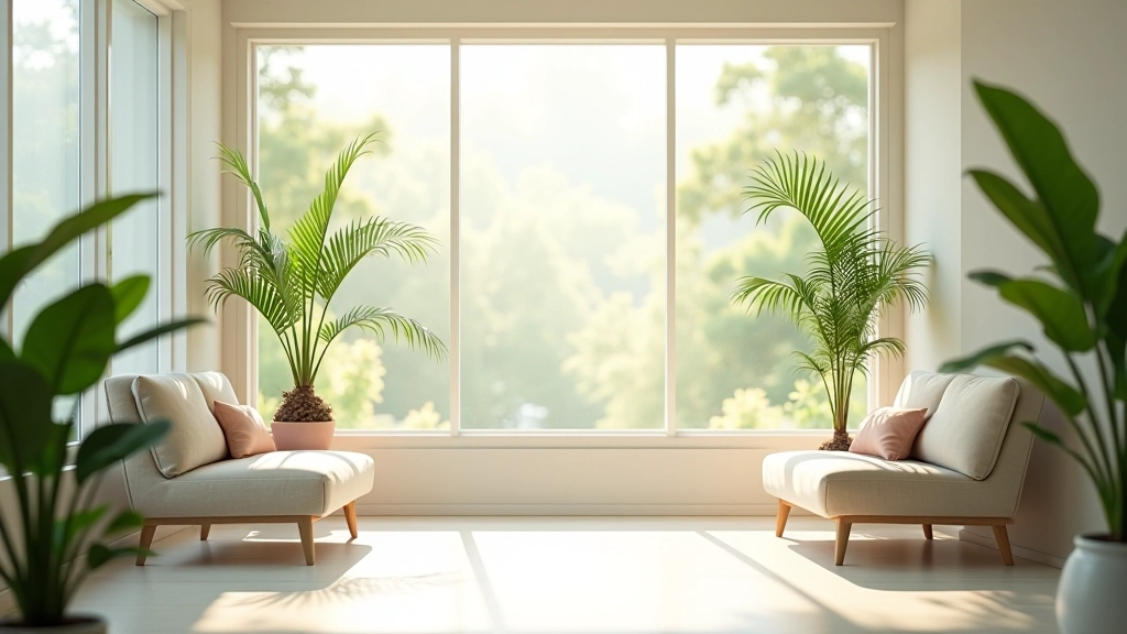 Modern meditation space with soft natural lighting, calm and serene environment for stress relief and mindfulness practice