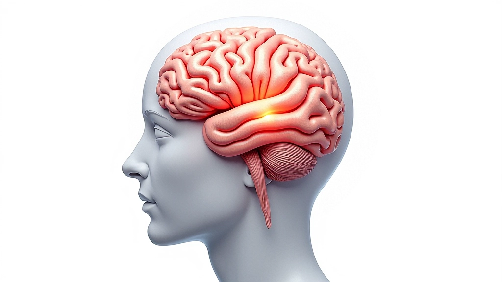 Brain illustration showing neural pathways and stress response activation, neuroscience concept