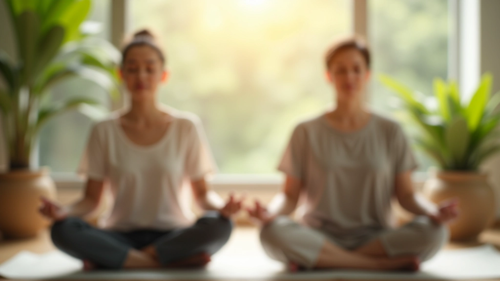 People practicing mindfulness and stress management techniques together