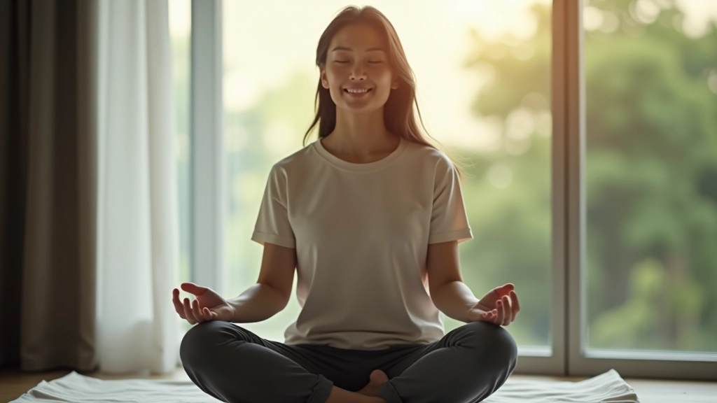 Person in calm state showing relaxation and stress management